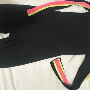 Black Jumpsuit with Neon Stripes